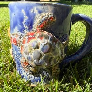 Rainbow turtle mug